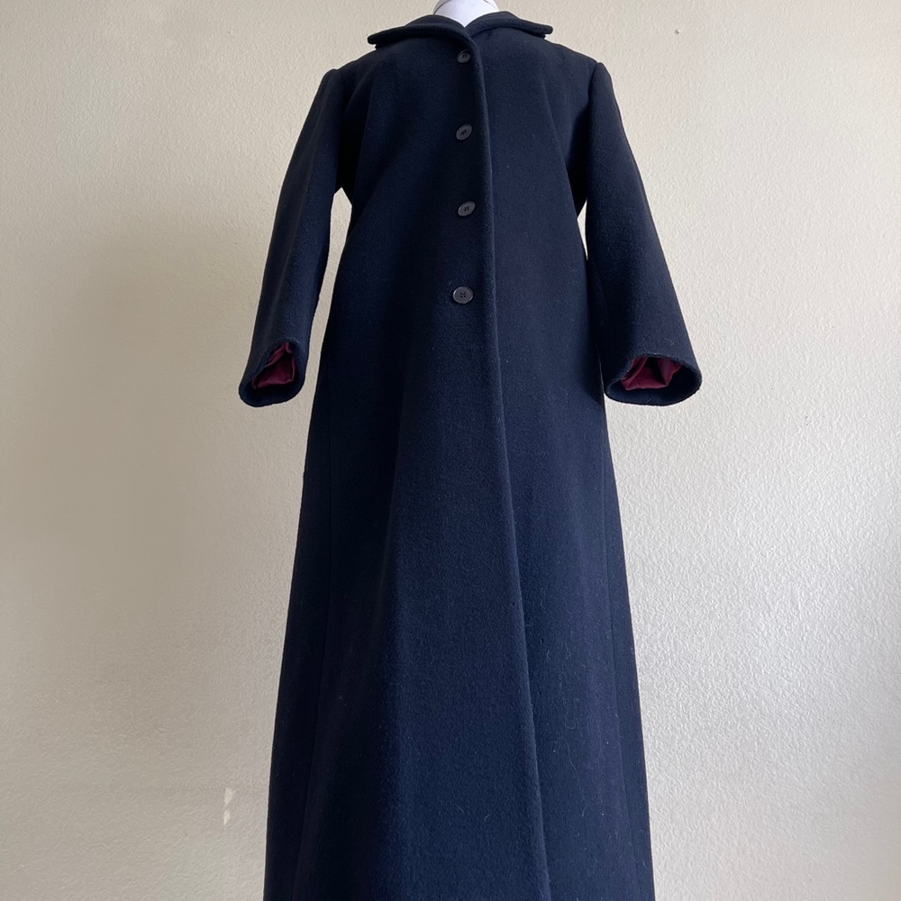 Anne Klein Black Trench Coat Button Down Collar